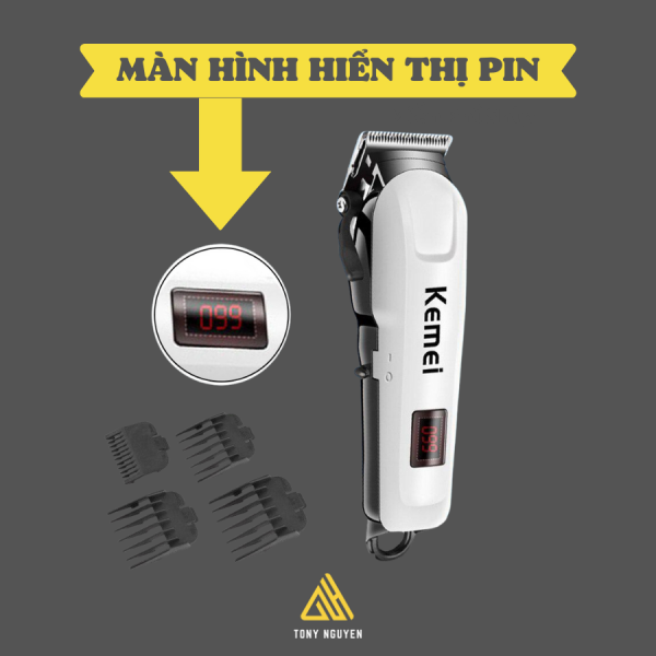 Tông Đơ Cắt Tóc KM809A – Dòng Tông Đơ Chuyên Nghiệp Giá Rẻ, Có Hiển Thị Pin - Ảnh 3