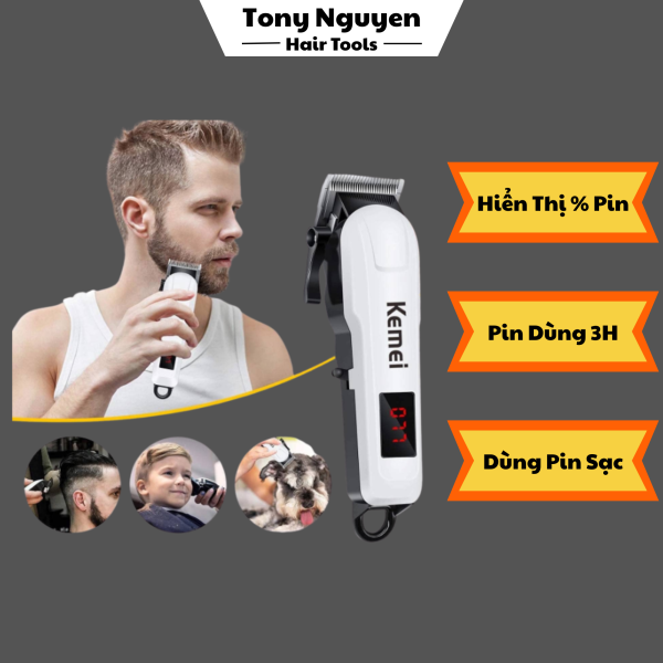 Tông Đơ Cắt Tóc KM809A – Dòng Tông Đơ Chuyên Nghiệp Giá Rẻ, Có Hiển Thị Pin