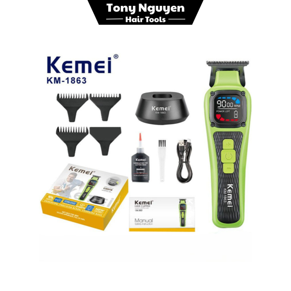 Chấn Viền Kemei KM-1863 – Lưỡi DLC Siêu Bền, Tốc Độ 9000 Vòng/Phút