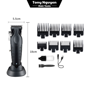 Tông Đơ Kemei 2296 Lưỡi Mạ Carbon, Có Đế Sạc
